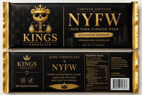 The Crown Bar in a limited-edition gold New York Fashion Week wrapper