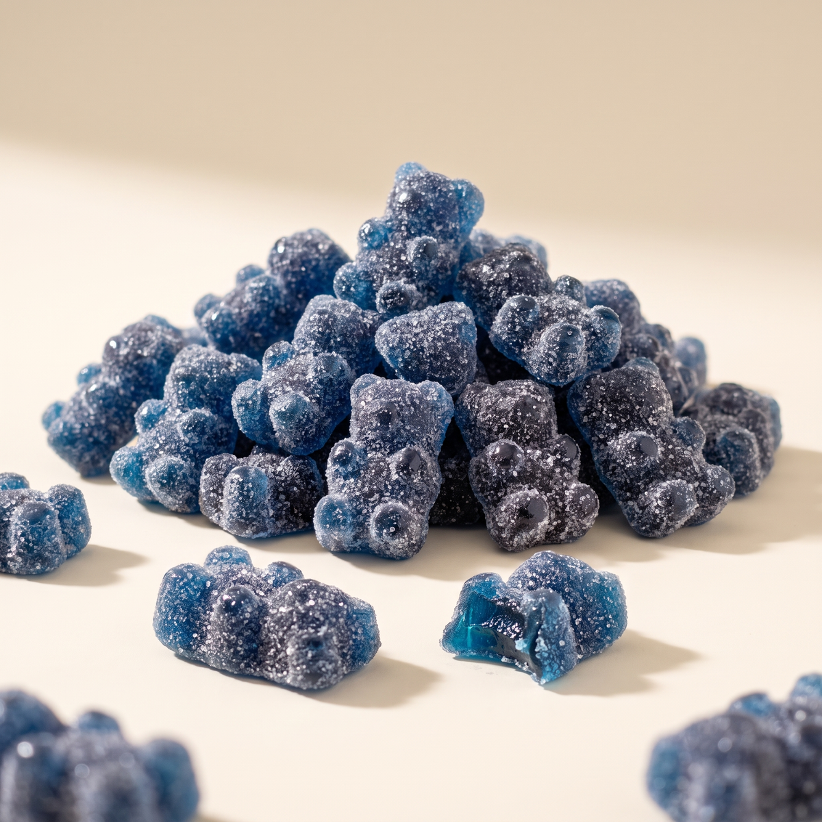 Blueberry Royal Gummy Bears with a King's Chocolate bag