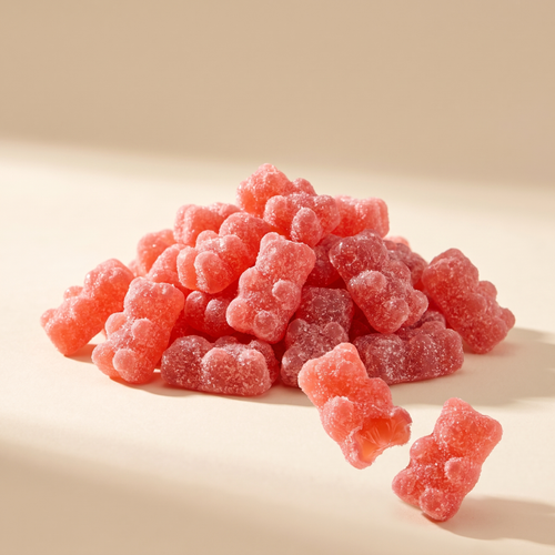 Strawberry Royal Gummy Bears with a King's Chocolate bag
